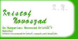 kristof novoszad business card